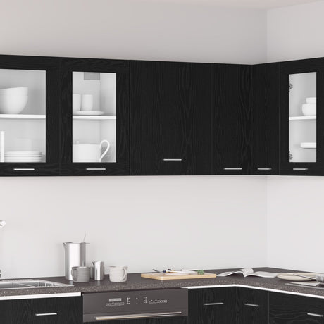 Black Oak Hanging Cabinet 50X31X60 Cm Made From Engineered Wood