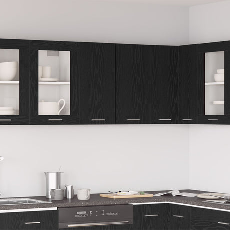 Black Oak Hanging Cabinet 60X31X60 Cm Made Of Engineered Wood