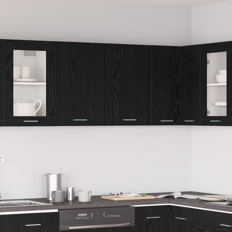 Black Oak Hanging Cabinet - 80X31X60 Cm - Made Of Engineered Wood