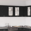 Black Oak Hanging Glass Cabinet 80X31X60 Cm Made From Engineered Wood