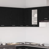 Hanging Corner Cabinet - Black Oak - 57X57X60 Cm - Made From Engineered Wood