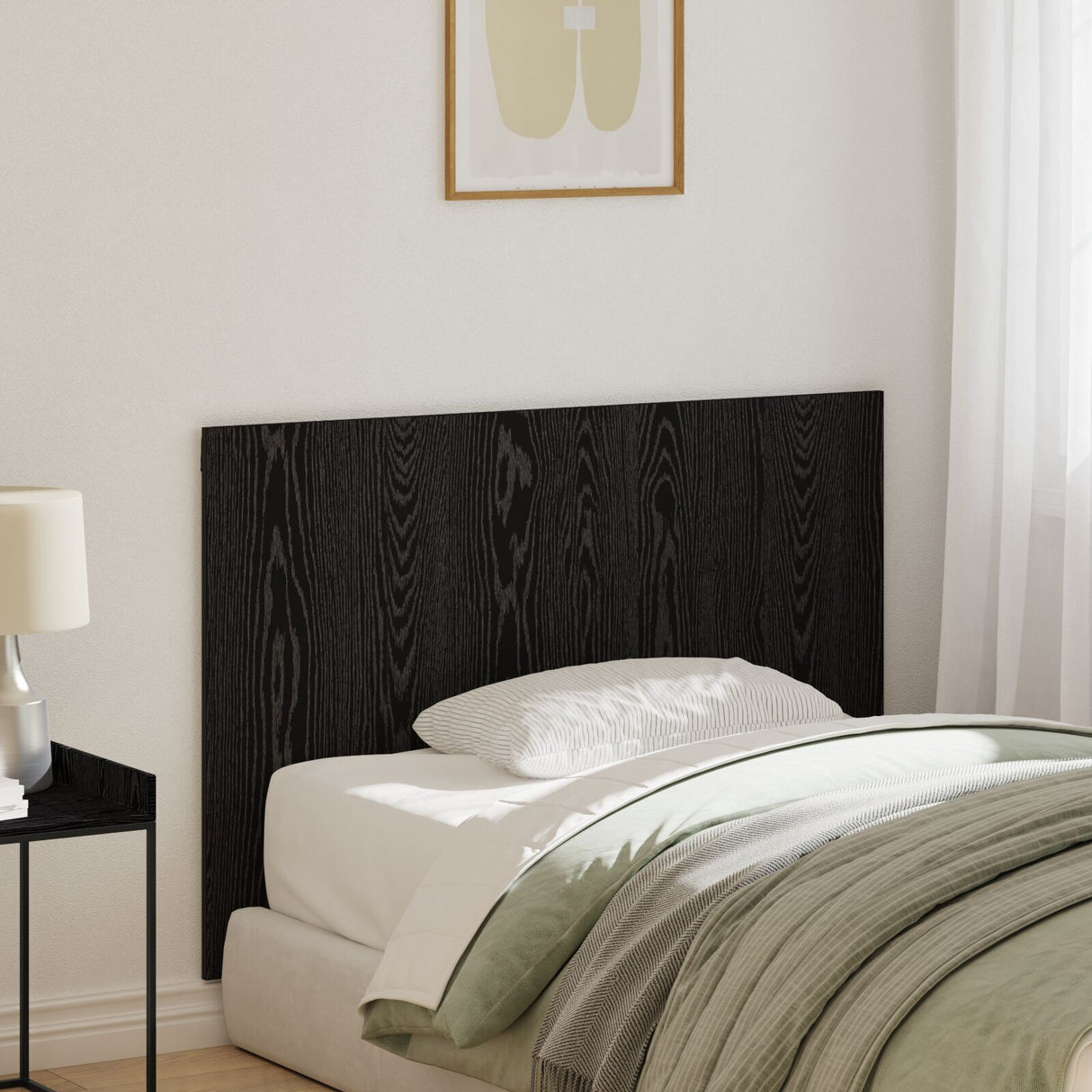 Bed Headboard Black Oak 120X1,5X80 Cm Engineered Wood