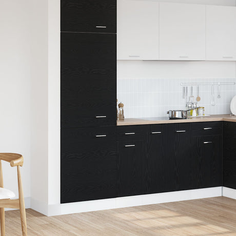 Black Oak Drawer Bottom Cabinet - 30X46X81.5 Cm, Made From Engineered Wood