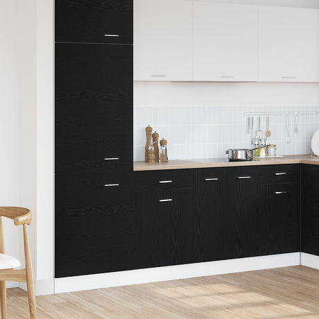 Black Oak Drawer Cabinet - 50X46X81.5 Cm, Made With Engineered Wood