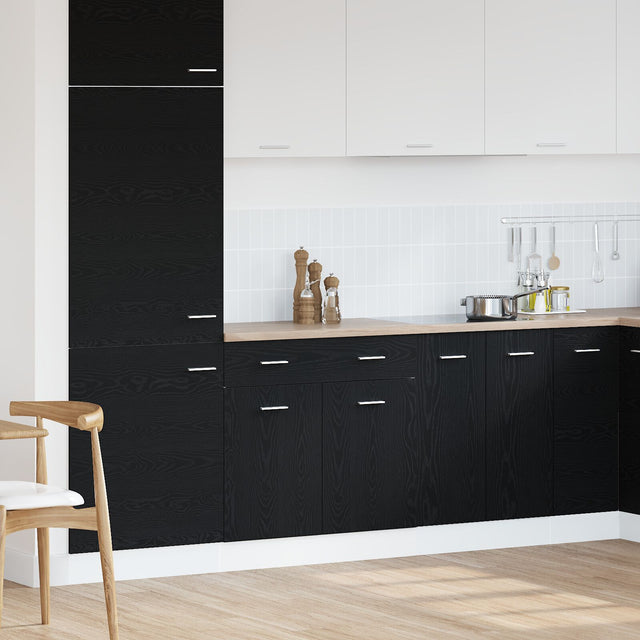 Cabinet With Drawer In Black Oak, 80X46X81.5 Cm, Made Of Engineered Wood