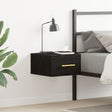Bedside Cabinet Wall-Mounted Black Oak 35X35X20 Cm