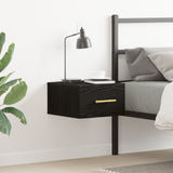 Bedside Cabinet Wall-Mounted Black Oak 35X35X20 Cm