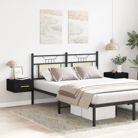 Bedside Cabinets 2 Pcs Wall-Mounted Black Oak 35X35X20 Cm