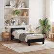 Bed Frame With Led Lights Black Oak 90X200 Cm Engineered Wood