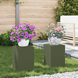 Outdoor Plant Stands Pillar 2 Pcs 24X24X35 Cm Steel