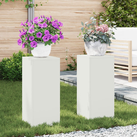 Outdoor Plant Stands Pillar 2 Pcs 24X24X35 Cm Steel