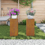 Outdoor Plant Stands Pillar 2 Pcs 24X24X35 Cm Steel