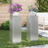 Outdoor Plant Stands Pillar 2 Pcs 24X24X35 Cm Steel