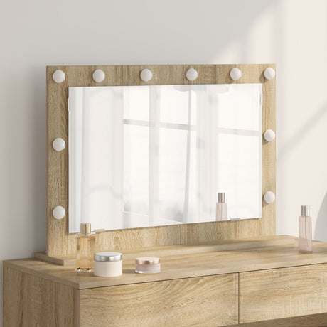 Vanity Mirror Sonoma Oak Engineered Wood, Glass 80 X 55 X 18 Cm