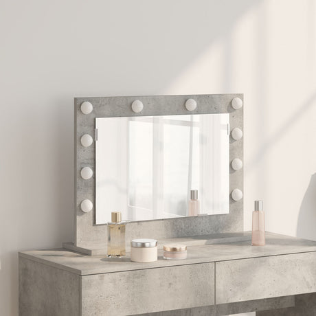 Vanity Mirror Concrete Grey Concrete Medium Decorative Inlays