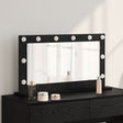 Vanity Mirror With Led Lights Black Oak 80X45X18 Cm