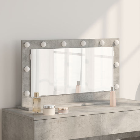 Vanity Mirror Concrete Grey Concrete 80 X 45 X 18 Cm Mirror