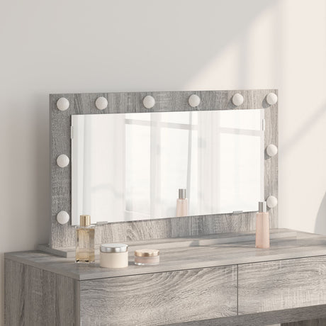 Vanity Mirror Grey Sonoma Particle Board, Glass 80 X 45 X 18 Cm