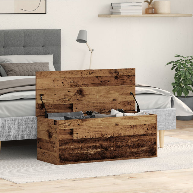 Storage Box Old Wood 90X35X35 Cm Made From Engineered Wood