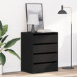 Chest Of Drawers Black Oak 60X41X76 Cm Engineered Wood