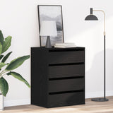Chest Of Drawers Black Oak 60X41X76 Cm Engineered Wood