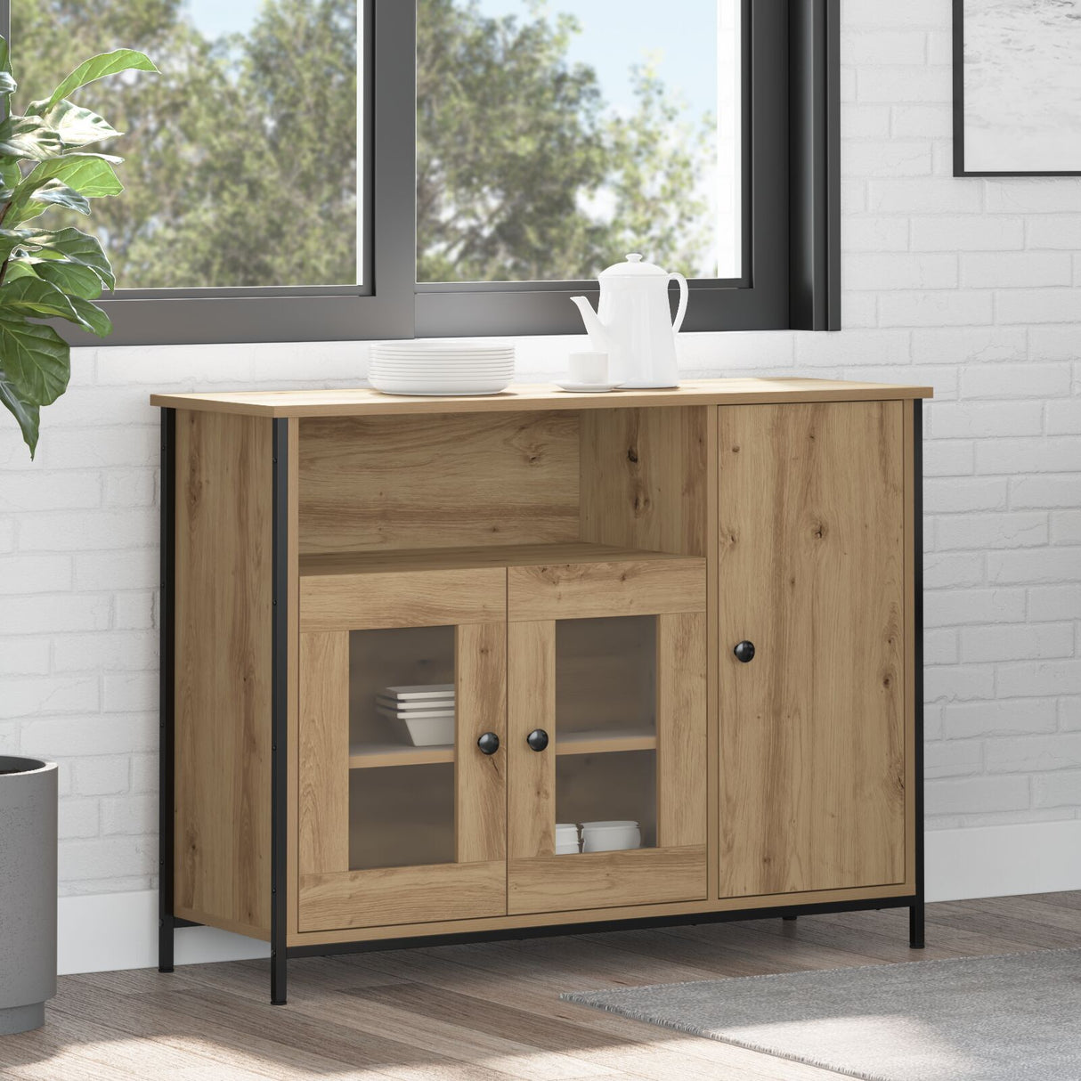Sideboard Artisan Oak 100X35X75 Cm Engineered Wood