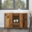Sideboard Old Wood 100X35X70 Cm Engineered Wood And Steel