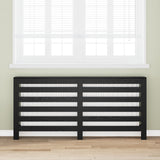 Radiator Cover Black Oak 175X20X82 Cm Engineered Wood