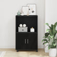 Rolling Cabinet Black Oak 55X40X91 Cm Engineered Wood