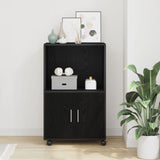 Rolling Cabinet Black Oak 55X40X91 Cm Engineered Wood
