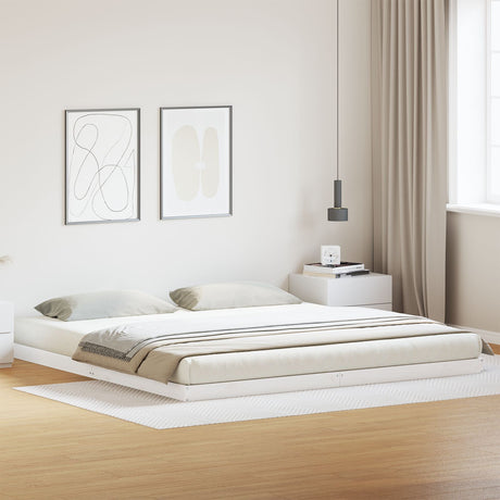 Floor Bed Frame 200X210 Cm Solid Wood Pine