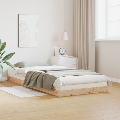Floor Bed Frame White 80X220 Cm Solid Wood Pine