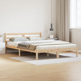 Bed Frame With Headboard 140X210 Cm Solid Wood Pine