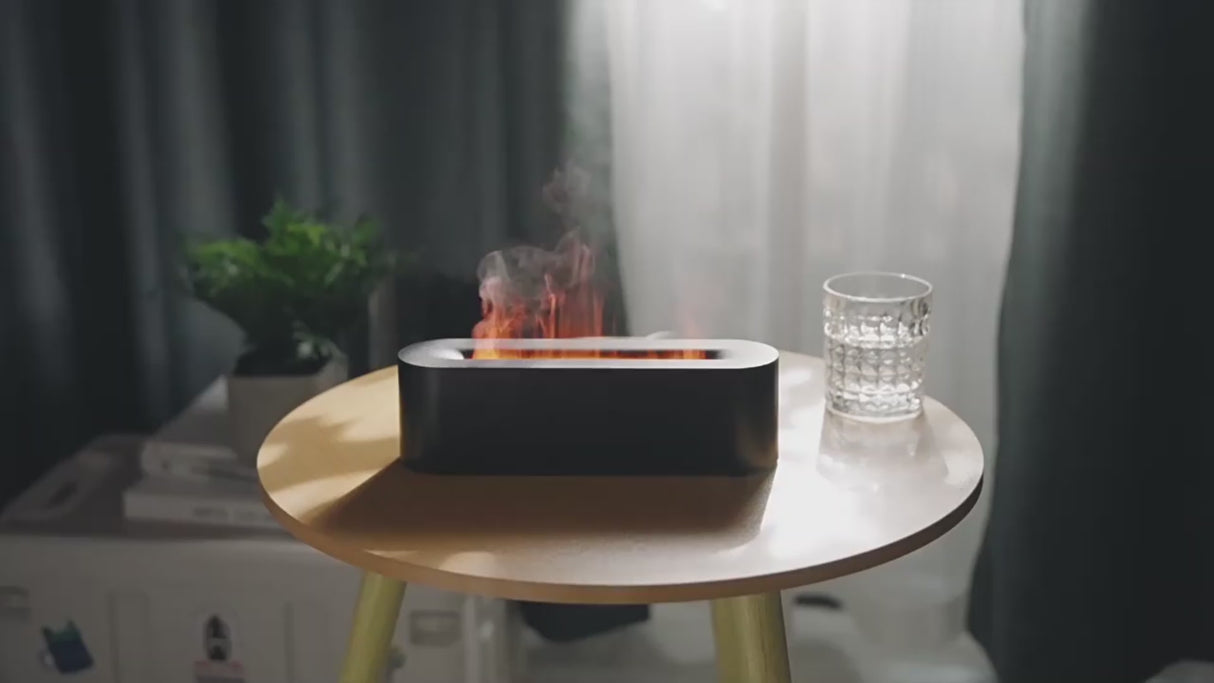 Innovative Simulated Ice Fire Cold Flame Essential Oil Diffuser Heavy Mist Air Humidifier Colorful LED Atmosphere Light