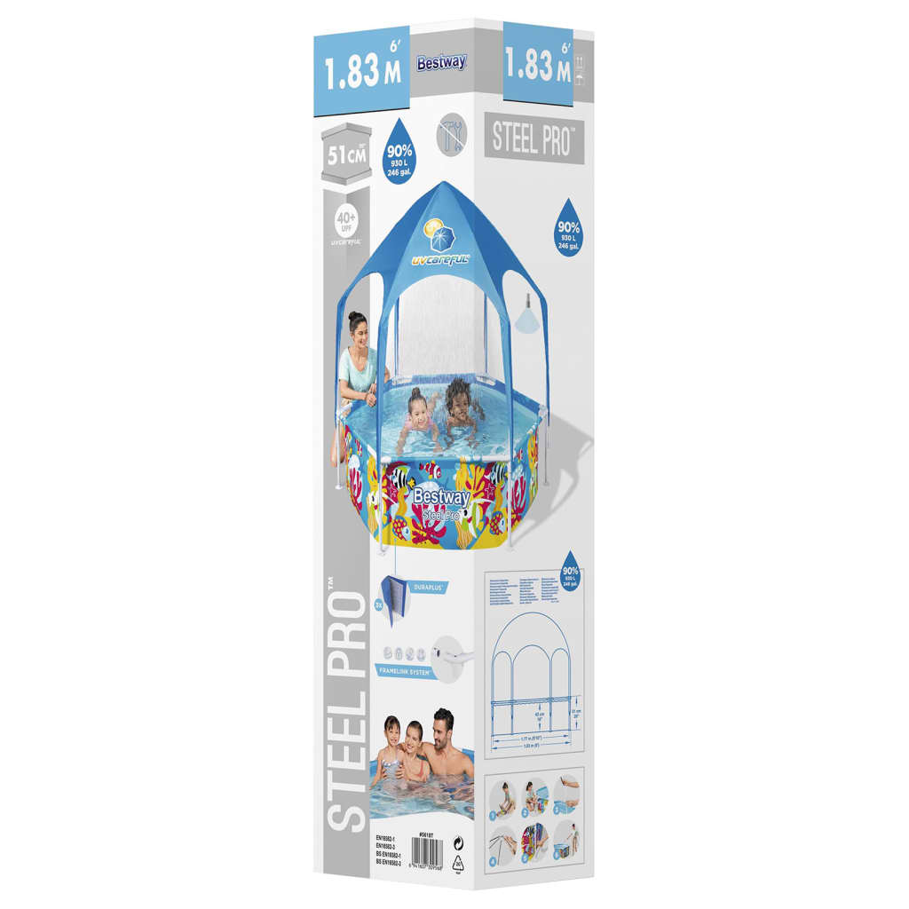 Steel Pro UV Careful Above Ground Pool for Kids 183x51 cm