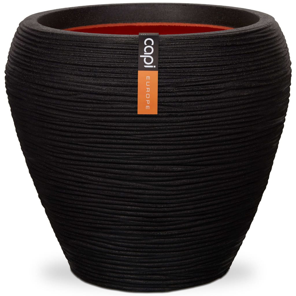 Vase Nature Rib Tapered 42x38 cm Black KBLR362