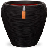 Vase Nature Rib Tapered 42x38 cm Black KBLR362