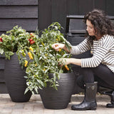 Vase Nature Rib Tapered 42x38 cm Black KBLR362