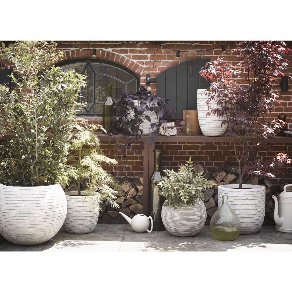 Vase Nature Rib Ball 40x32 cm Ivory KOFI270