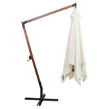 Hanging Garden Parasol 300x300 cm Wooden Pole White