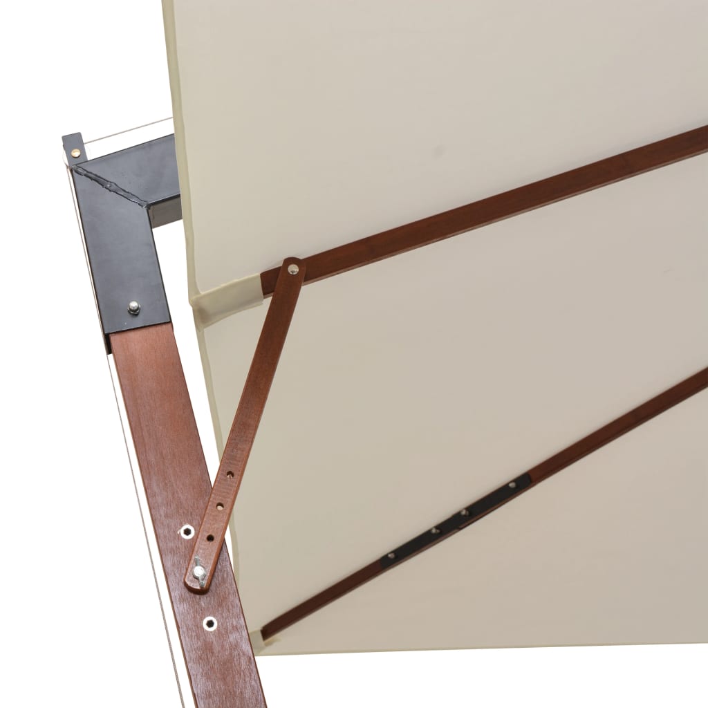 Hanging Garden Parasol 300x300 cm Wooden Pole White