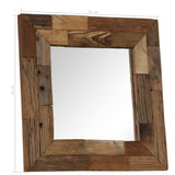 Mirror Solid Reclaimed Wood 50x50 cm