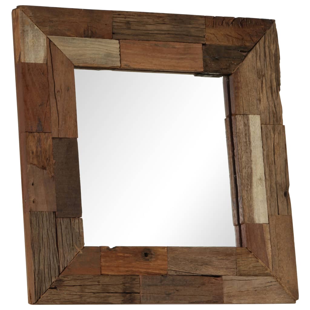 Mirror Solid Reclaimed Wood 50x50 cm