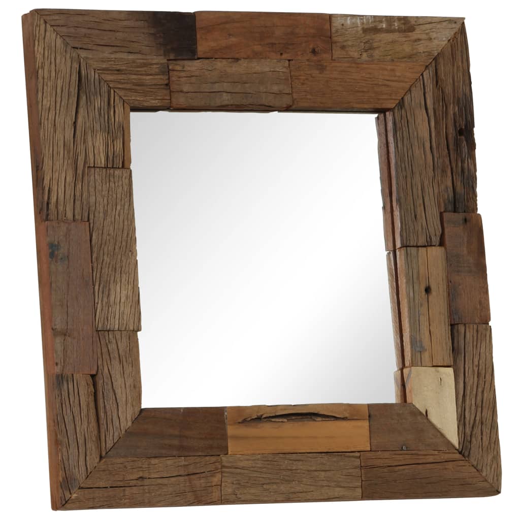 Mirror Solid Reclaimed Wood 50x50 cm