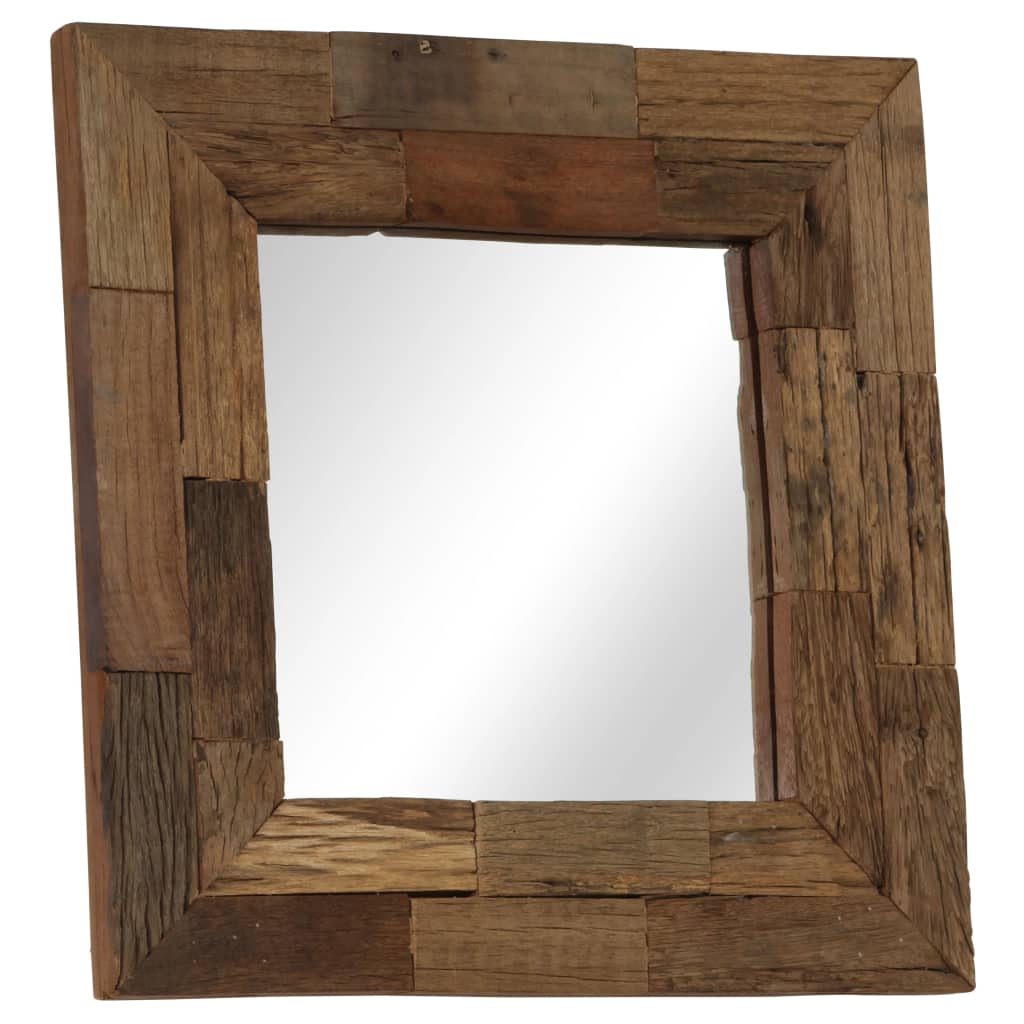 Mirror Solid Reclaimed Wood 50x50 cm
