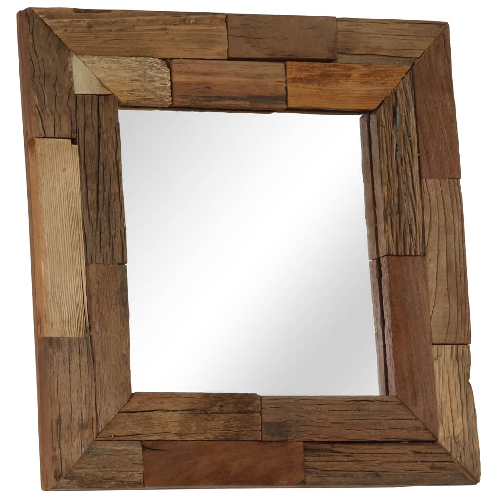 Mirror Solid Reclaimed Wood 50x50 cm