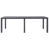 Garden Table Brown 220x90x72 cm Plastic Rattan Look