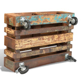 Coffee Table with 4 Wheels Reclaimed Wood