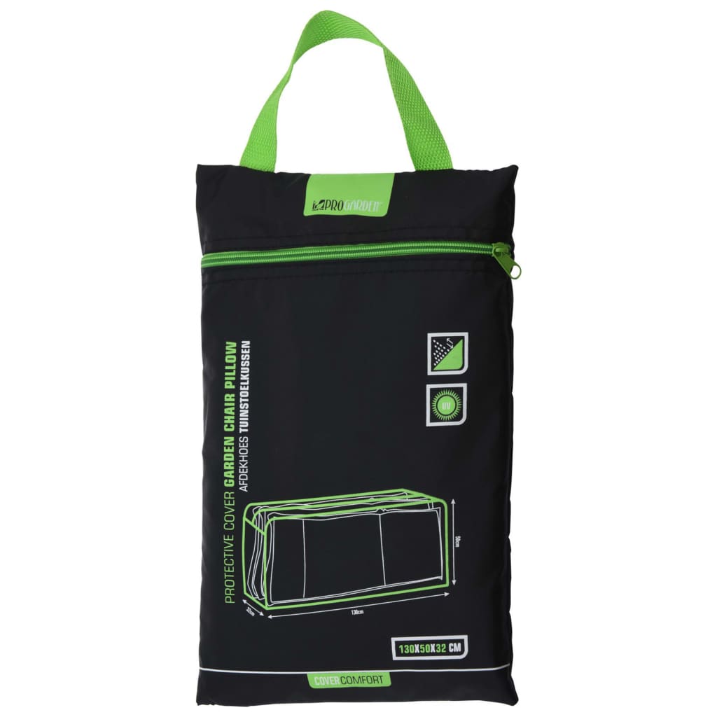 Cover for Garden Seat Cushion 130x32x50 cm Black