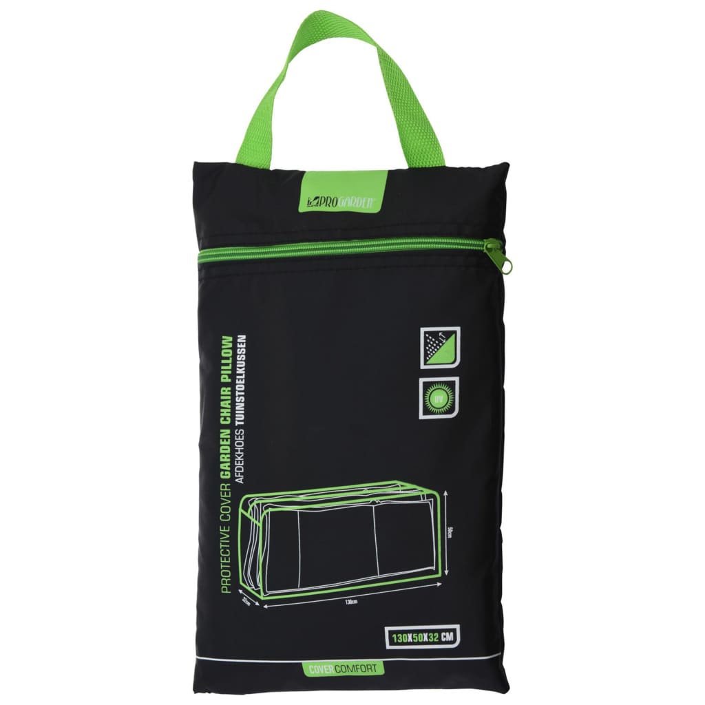 Cover for Garden Seat Cushion 130x32x50 cm Black